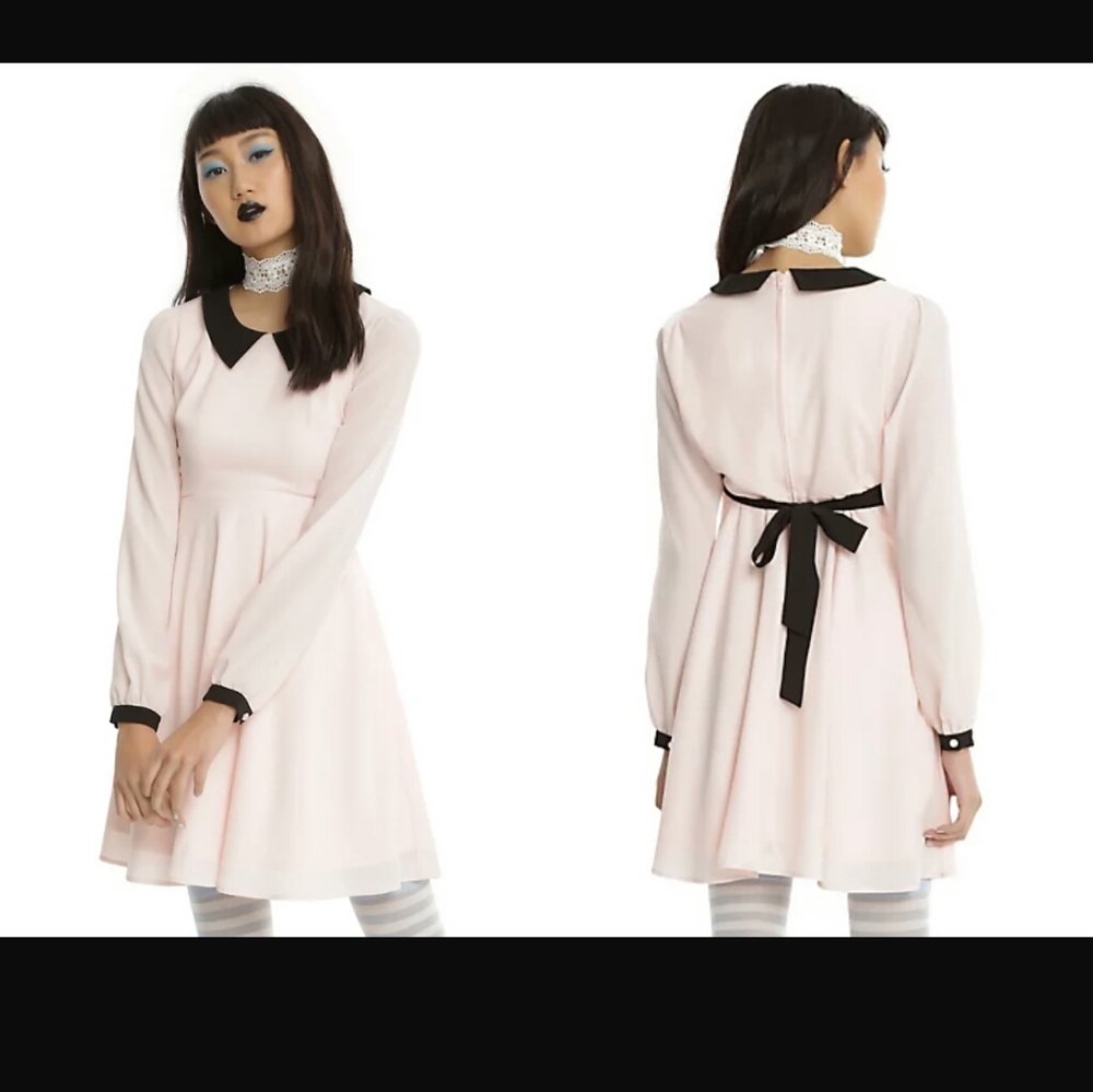 Pastel Goth Blush Pink Spooky Cute Collar Dress